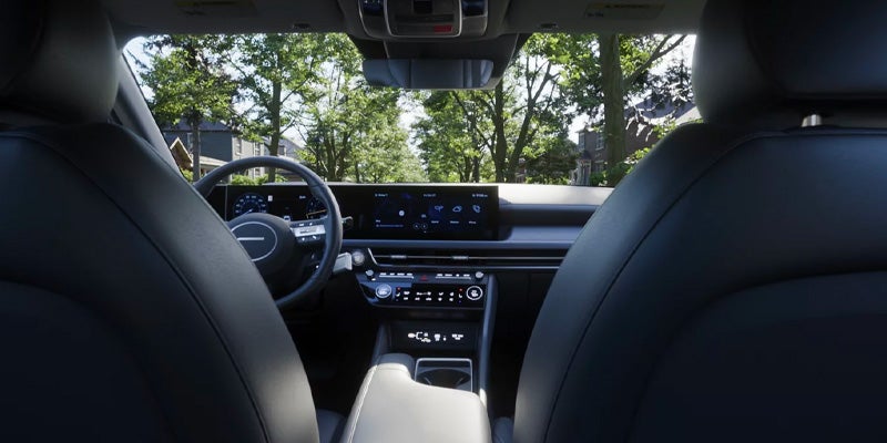 View of the front cockpit from the rear passenger seat.
